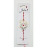 Market - Cadouri - Martisoare - Martisor bratara alb-rosu cu pandantiv metalic - Infinity.ro