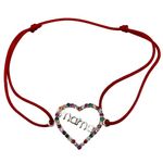 Market - Cadouri - Martisoare - Bratara snur reglabil, argint 925, mama cu zirconii colorate, jolie silver, 1.2 g, 2 cm x 1.5 cm - Infinity.ro