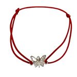 Market - Cadouri - Martisoare - Bratara snur reglabil, argint 925, fluture cu pietre, jolie silver, 0.6 g, 1.5 cm x 1 cm - Infinity.ro