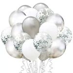 Casa si Gradina - Decoratiuni - Decoratiuni petrecere - Baloane - Set 15 baloane pentru petrecere, flippy, alb/argintiu, 30 cm - Infinity.ro