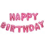 Casa si Gradina - Decoratiuni - Decoratiuni petrecere - Baloane - Set baloane folie flippy, happy birthday, 40 cm, roz - Infinity.ro