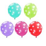 Casa si Gradina - Decoratiuni - Decoratiuni petrecere - Baloane - Set 10 baloane din latex, flippy, party buline, 2x albastru, 2x verde, 2x mov, 2x roz, 2x rosu, 23 cm, 1.4g - Infinity.ro