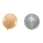 Casa si Gradina - Decoratiuni - Decoratiuni petrecere - Baloane - Set 2 baloane din latex, flippy, party jumbo, 90 cm, auriu argintiu, 35 g - Infinity.ro