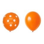 Casa si Gradina - Decoratiuni - Decoratiuni petrecere - Baloane - Set 10 baloane din latex, flippy, party cu buline si simple, 30 cm, portocaliu, 2.8 g - Infinity.ro