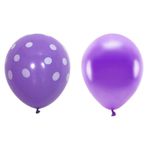 Casa si Gradina - Decoratiuni - Decoratiuni petrecere - Baloane - Set 10 baloane din latex, flippy, party cu buline si simple, 30 cm, mov, 2.8 g - Infinity.ro