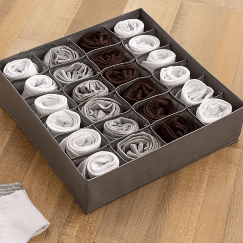 Casa si Gradina - Mobilier - Organizare si depozitare - Organizatoare pentru sertare si dulapuri - Organizator pentru lenjerie de corp, Danex, depozitare sosete, 4 piese, Gri - Infinity.ro