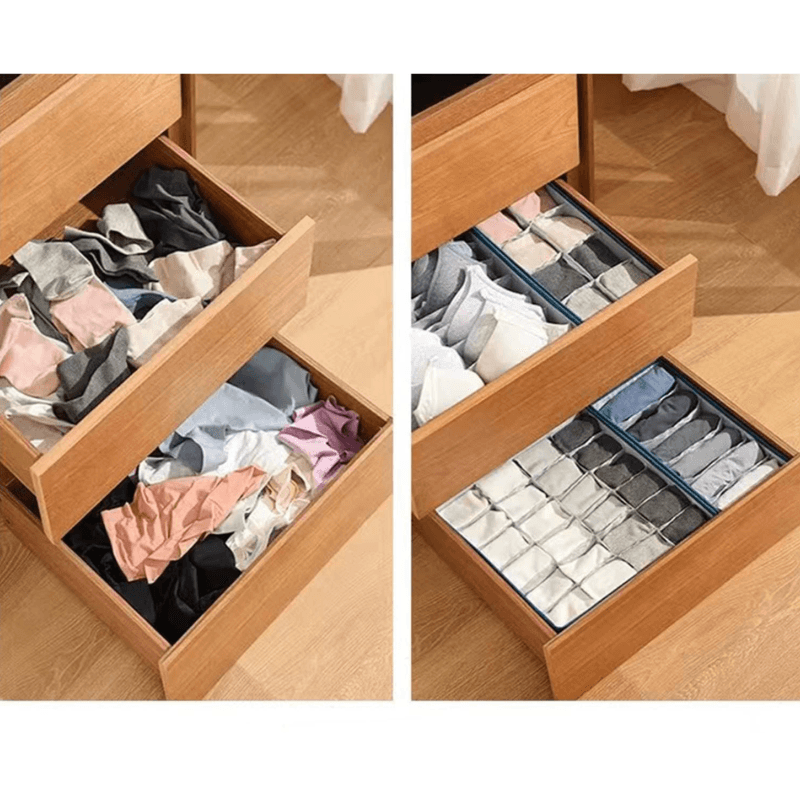 Casa si Gradina - Mobilier - Organizare si depozitare - Organizatoare pentru sertare si dulapuri - Organizator pentru lenjerie de corp, Danex, depozitare sosete, 4 piese, Gri - Infinity.ro