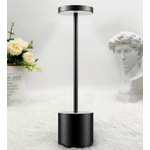 Casa si Gradina - Corpuri si surse de iluminat - Iluminat comercial si industrial - Corpuri iluminat comercial - Lampa de masa, restaurant, noptiera, Danex, cu touch, fara fir, baterie reincarcabila, 3 niveluri de luminozitate, veioza, Negru - Infinity.ro