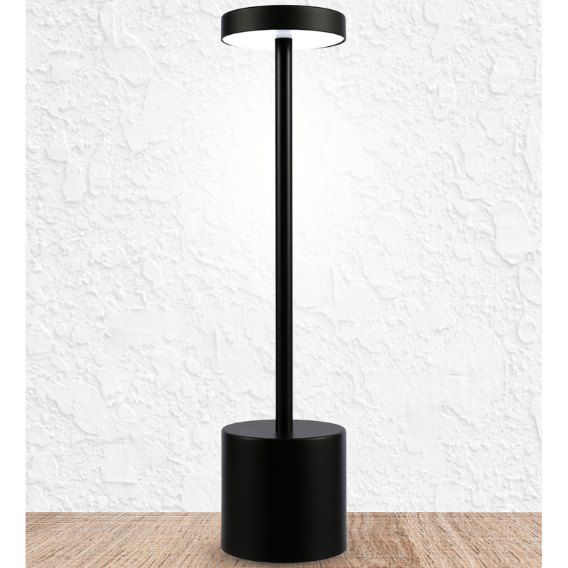 Casa si Gradina - Corpuri si surse de iluminat - Iluminat comercial si industrial - Corpuri iluminat comercial - Lampa de masa, restaurant, noptiera, Danex, cu touch, fara fir, baterie reincarcabila, 3 niveluri de luminozitate, veioza, Negru - Infinity.ro