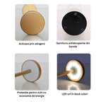 Casa si Gradina - Corpuri si surse de iluminat - Iluminat comercial si industrial - Corpuri iluminat comercial - Lampa de masa, restaurant, noptiera, Danex, cu touch, fara fir, 3 niveluri de luminozitate, veioza, Aurie - Infinity.ro