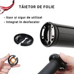 Casa si Gradina - Bucatarie si vesela - Accesorii bar - Tirbusoane si dopuri - Set Tirbuson Electric, 4 in 1cu Taietor de Folie, Dop de Vid si Aerator de Vin, Negru, Bukate® - Infinity.ro