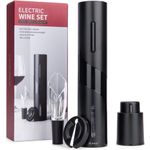 Casa si Gradina - Bucatarie si vesela - Accesorii bar - Tirbusoane si dopuri - Set Tirbuson Electric, 4 in 1cu Taietor de Folie, Dop de Vid si Aerator de Vin, Negru, Bukate® - Infinity.ro