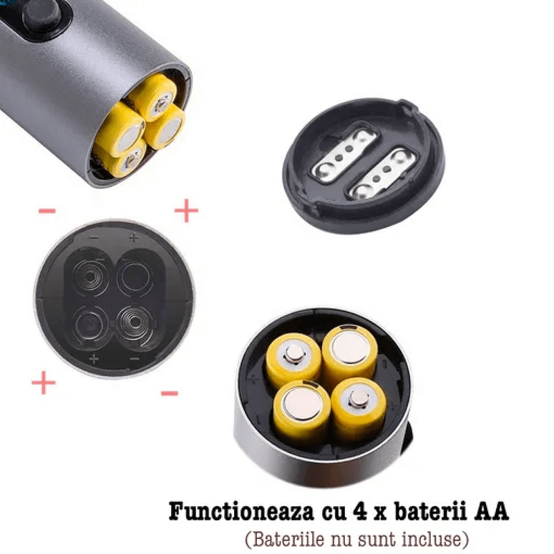 Casa si Gradina - Bucatarie si vesela - Accesorii bar - Tirbusoane si dopuri - Tirbuson electric, Danex, Set deschizator de sticle electric cu patru piese, dop vacuum, palnie vin, cutter folie, punca, Gri - Infinity.ro