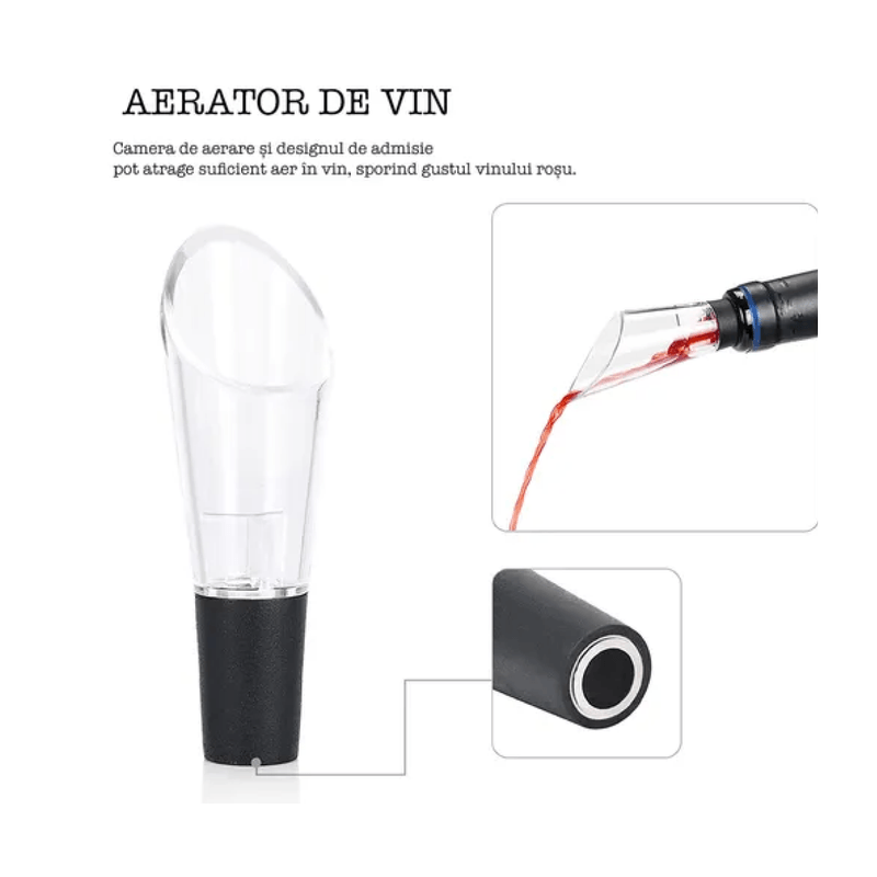 Casa si Gradina - Bucatarie si vesela - Accesorii bar - Tirbusoane si dopuri - Tirbuson electric, Danex, Set deschizator de sticle electric cu patru piese, dop vacuum, palnie vin, cutter folie, punca, Gri - Infinity.ro