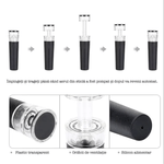 Casa si Gradina - Bucatarie si vesela - Accesorii bar - Tirbusoane si dopuri - Tirbuson electric, Danex, Set deschizator de sticle electric cu patru piese, dop vacuum, palnie vin, cutter folie, punca, Gri - Infinity.ro