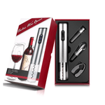 Casa si Gradina - Bucatarie si vesela - Accesorii bar - Tirbusoane si dopuri - Tirbuson electric, Danex, Set deschizator de sticle electric cu patru piese, dop vacuum, palnie vin, cutter folie, punca, Gri - Infinity.ro