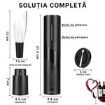 Casa si Gradina - Bucatarie si vesela - Accesorii bar - Tirbusoane si dopuri - Set Tirbuson Electric, 4 in 1cu Taietor de Folie, Dop de Vid si Aerator de Vin, Negru, Bukate® - Infinity.ro