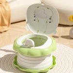 Jucarii, Copii si Bebe - Igiena si ingrijire - Baia bebelusului - Olite si reductoare WC - Olita portabila bebe, Wc cu spatar inalt si scaun ergonomic model leu culoare vernil - Infinity.ro