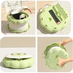 Jucarii, Copii si Bebe - Igiena si ingrijire - Baia bebelusului - Olite si reductoare WC - Olita portabila bebe, Wc cu spatar inalt si scaun ergonomic model leu culoare vernil - Infinity.ro