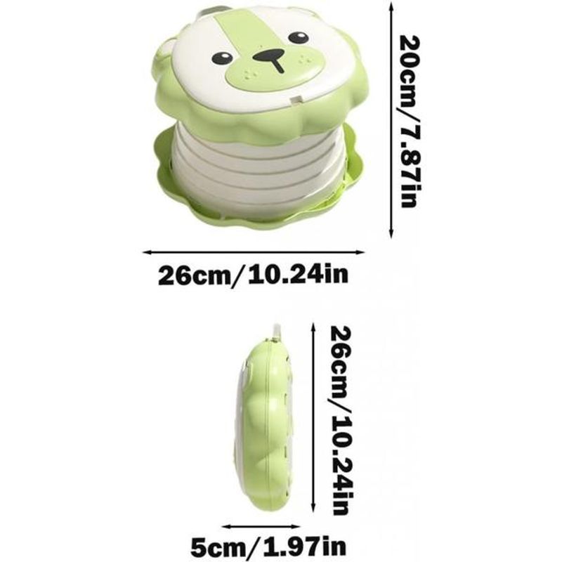 Jucarii, Copii si Bebe - Igiena si ingrijire - Baia bebelusului - Olite si reductoare WC - Olita portabila bebe, Wc cu spatar inalt si scaun ergonomic model leu culoare vernil - Infinity.ro