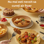 Market - Curatenie si intretinere casa - Produse bucatarie - Pungi si folii alimentare - Set 100 bucati hartie de copt pentru air fryer, friteuza, Unica folosinta, Danex, 16x16x4.5 cm, Maro, Rotund - Infinity.ro