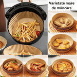 Market - Curatenie si intretinere casa - Produse bucatarie - Pungi si folii alimentare - Set 100 bucati hartie de copt pentru air fryer, friteuza, Unica folosinta, Danex, 16x16x4.5 cm, Maro, Rotund - Infinity.ro