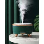 Casa si Gradina - Decoratiuni - Aromaterapie si lumanari - Difuzoare aromaterapie - Difuzor de aromaterapie si umidificator, cu ultrasunete si cu iluminat LED, pentru casa si birou 500ML, Verde - Infinity.ro