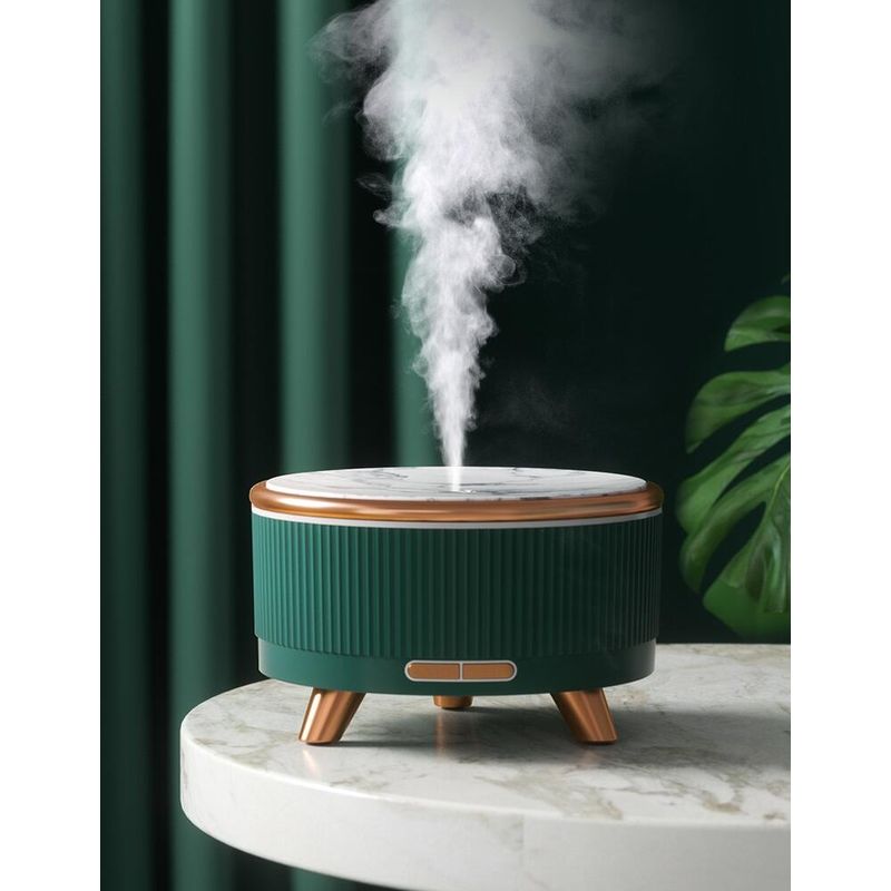 Casa si Gradina - Decoratiuni - Aromaterapie si lumanari - Difuzoare aromaterapie - Difuzor de aromaterapie si umidificator, cu ultrasunete si cu iluminat LED, pentru casa si birou 500ML, Verde - Infinity.ro