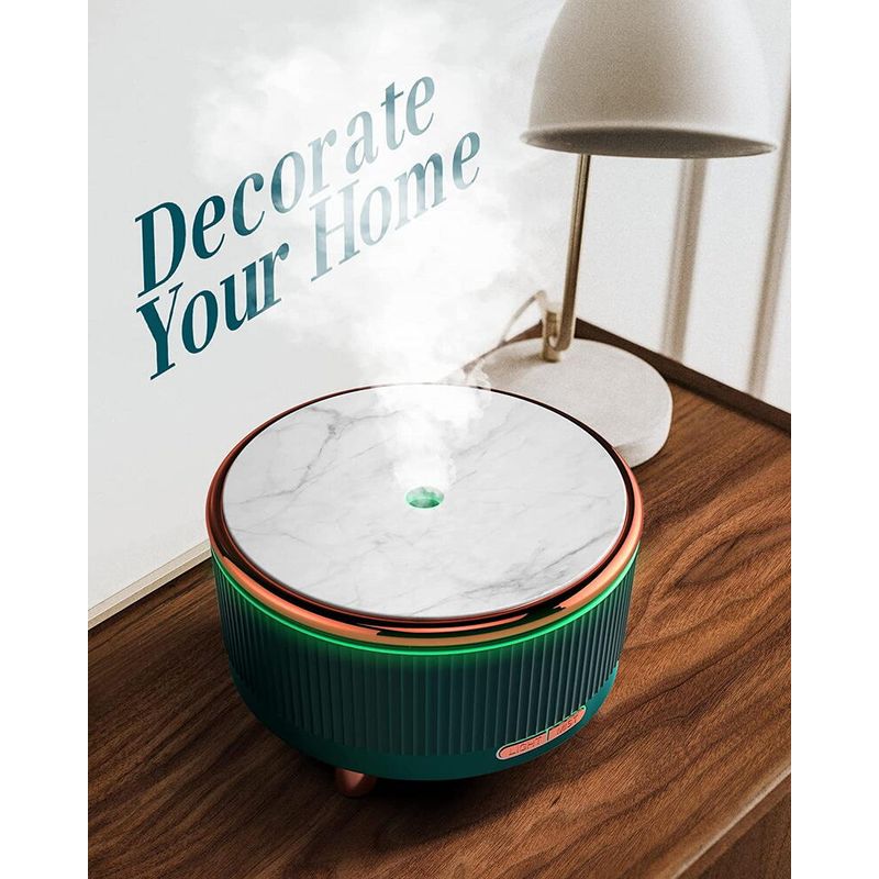 Casa si Gradina - Decoratiuni - Aromaterapie si lumanari - Difuzoare aromaterapie - Difuzor de aromaterapie si umidificator, cu ultrasunete si cu iluminat LED, pentru casa si birou 500ML, Verde - Infinity.ro