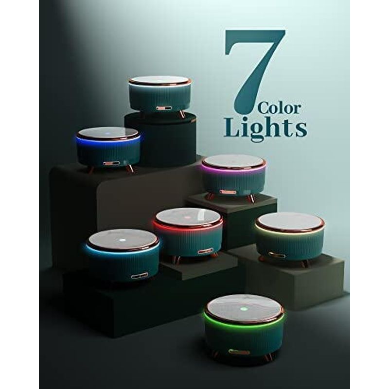 Casa si Gradina - Decoratiuni - Aromaterapie si lumanari - Difuzoare aromaterapie - Difuzor de aromaterapie si umidificator, cu ultrasunete si cu iluminat LED, pentru casa si birou 500ML, Verde - Infinity.ro