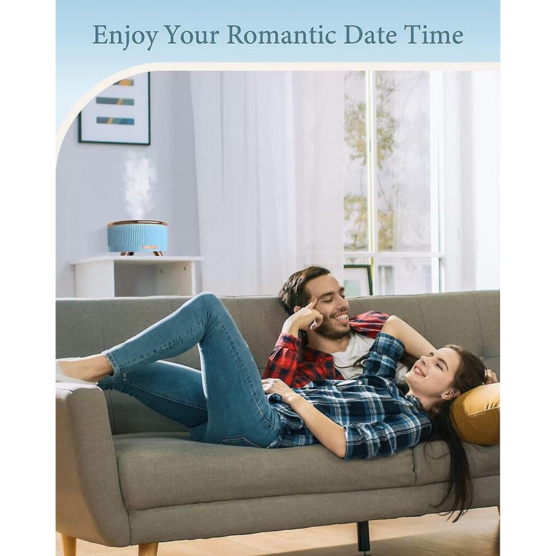 Casa si Gradina - Decoratiuni - Aromaterapie si lumanari - Difuzoare aromaterapie - Difuzor de aromaterapie functie umidificator si purificator aer, cu ultrasunete si cu iluminat LED, 500ML, Turcoaz - Infinity.ro