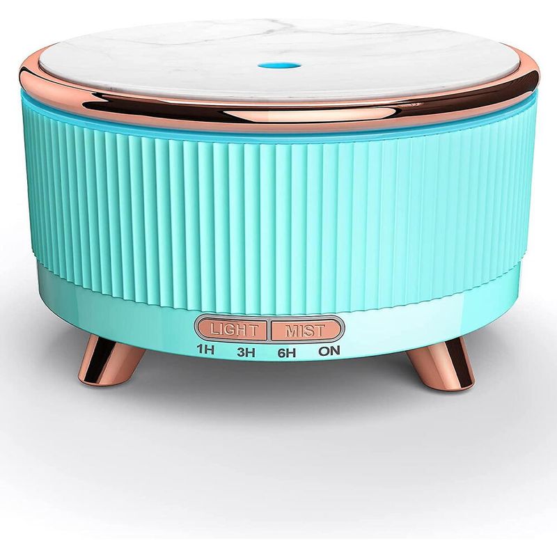Casa si Gradina - Decoratiuni - Aromaterapie si lumanari - Difuzoare aromaterapie - Difuzor de aromaterapie functie umidificator si purificator aer, cu ultrasunete si cu iluminat LED, 500ML, Turcoaz - Infinity.ro
