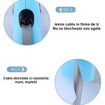 Petshop - Accesorii petshop - Zgarzi, lese si hamuri - Lese - Lesa automata retractabila, flippy, pentru caini, 5 m, 20 kg, abs, verde/bleu, 8x12x4 cm - Infinity.ro