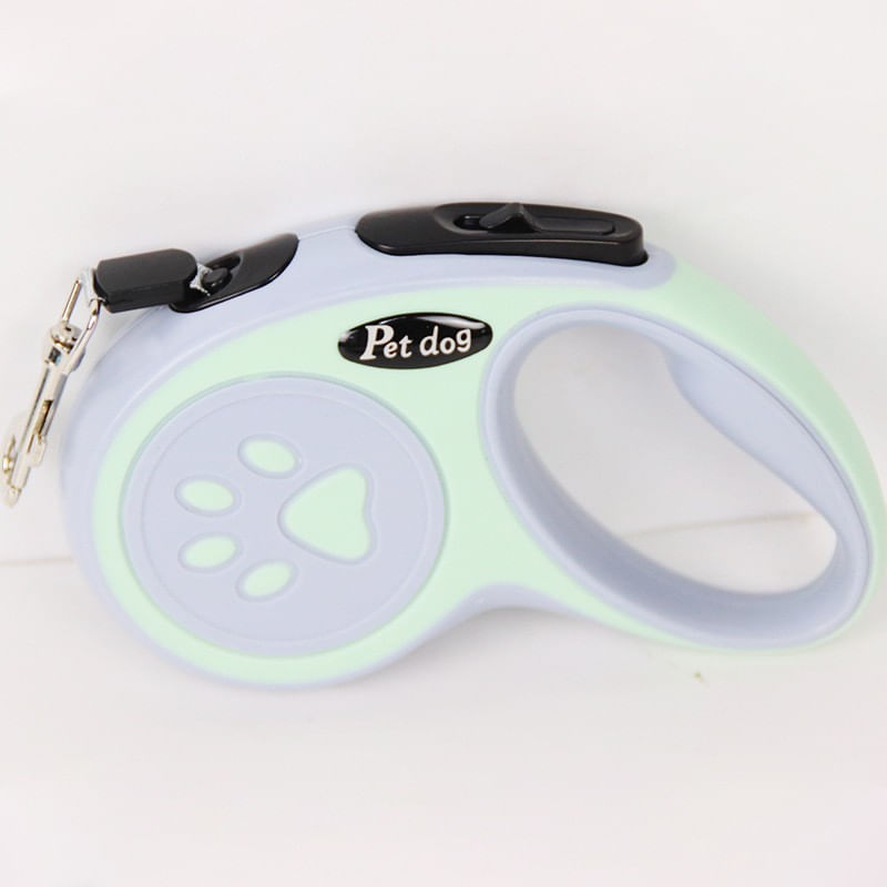 Petshop - Accesorii petshop - Zgarzi, lese si hamuri - Lese - Lesa automata retractabila, flippy, pentru caini, 5 m, 20 kg, abs, verde/bleu, 8x12x4 cm - Infinity.ro