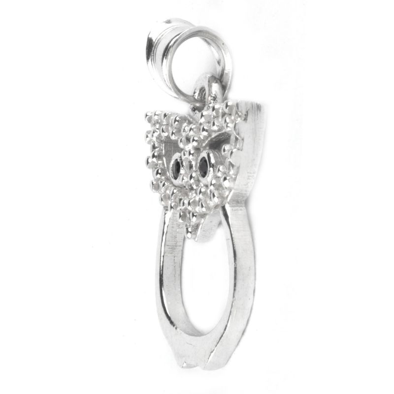 Fashion, accesorii si bijuterii - Femei - Bijuterii femei - Pandantive femei - Pandantiv din argint 925, bufnita cu pietre - Infinity.ro