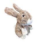 Jucarii, Copii si Bebe - Jucarii si jocuri - Jucarii de plus - Jucarie din plus, iepuras cu fundita, culoarea alb-cafeniu, 20 cm - Infinity.ro