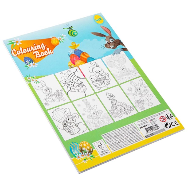 Jucarii, Copii si Bebe - Jucarii si jocuri - Jucarii & jocuri educative - Seturi pictura si desen - Carte de Colorat – 64 planse cu tematica de Paste, iepurasi si oua decorative - Infinity.ro