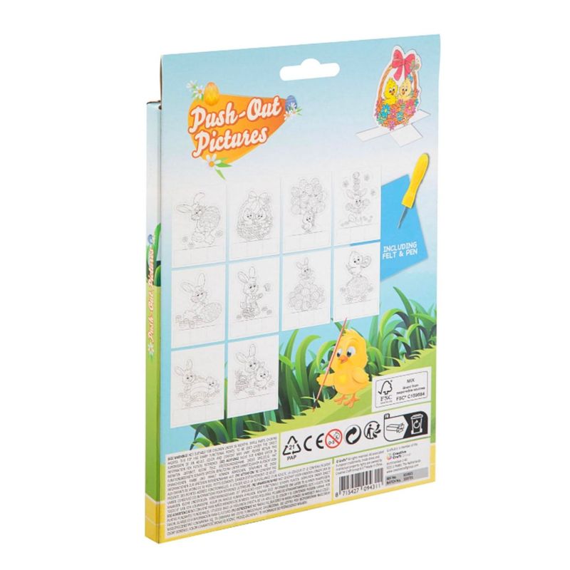 Jucarii, Copii si Bebe - Jucarii si jocuri - Jucarii & jocuri educative - Seturi de artizanat - Set creativ de decupaj – 10 file cu figuri vesele de Paste - Infinity.ro