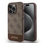 Laptop, Telefoane si Tablete - Telefoane mobile si accesorii - Accesorii Telefoane - Huse telefoane - Husa pentru iPhone 15 Pro - Guess Hardcase 4G Stripe Collection (GUHCP15LG4GLBR) - Maro - Infinity.ro