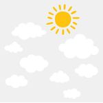 Carti si Birotica - Papetarie - Afise si stickere - Set stickere decorative, Soare si 8 norisori albi, 4 coli 35x32 cm - Infinity.ro