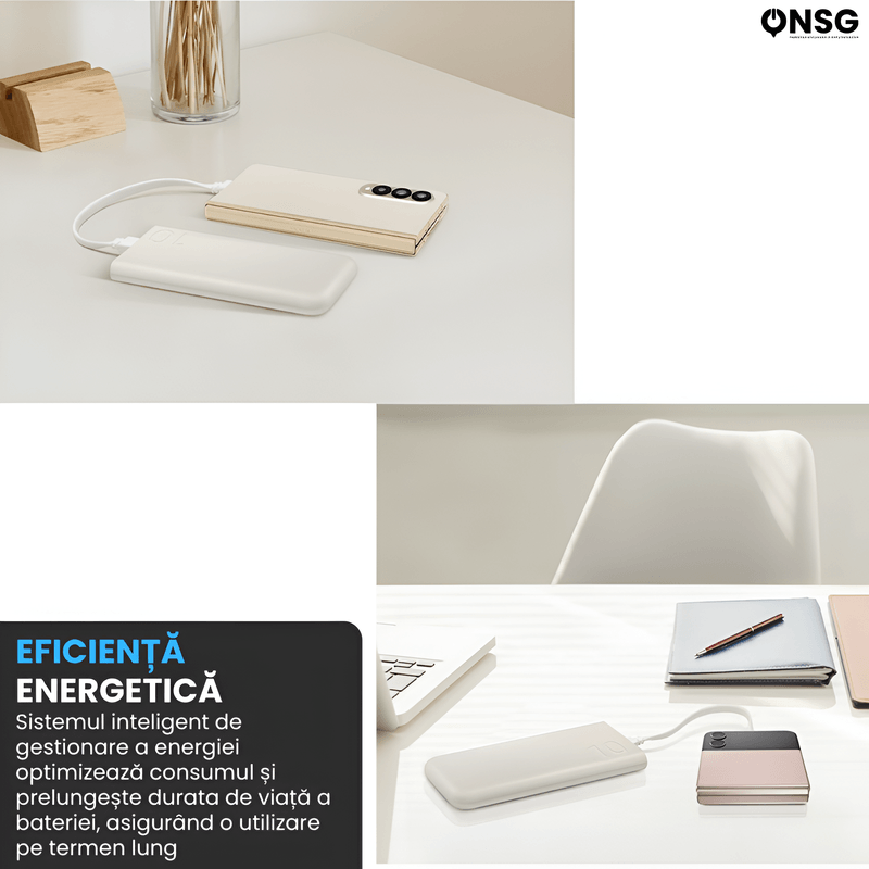 Laptop, Telefoane si Tablete - Telefoane mobile si accesorii - Accesorii Telefoane - Baterii externe - Baterie externa Samsung ONSG®, 10000 mAh, Power Bank, 25W, Bej - Infinity.ro