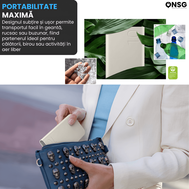 Laptop, Telefoane si Tablete - Telefoane mobile si accesorii - Accesorii Telefoane - Baterii externe - Baterie externa Samsung ONSG®, 10000 mAh, Power Bank, 25W, Bej - Infinity.ro