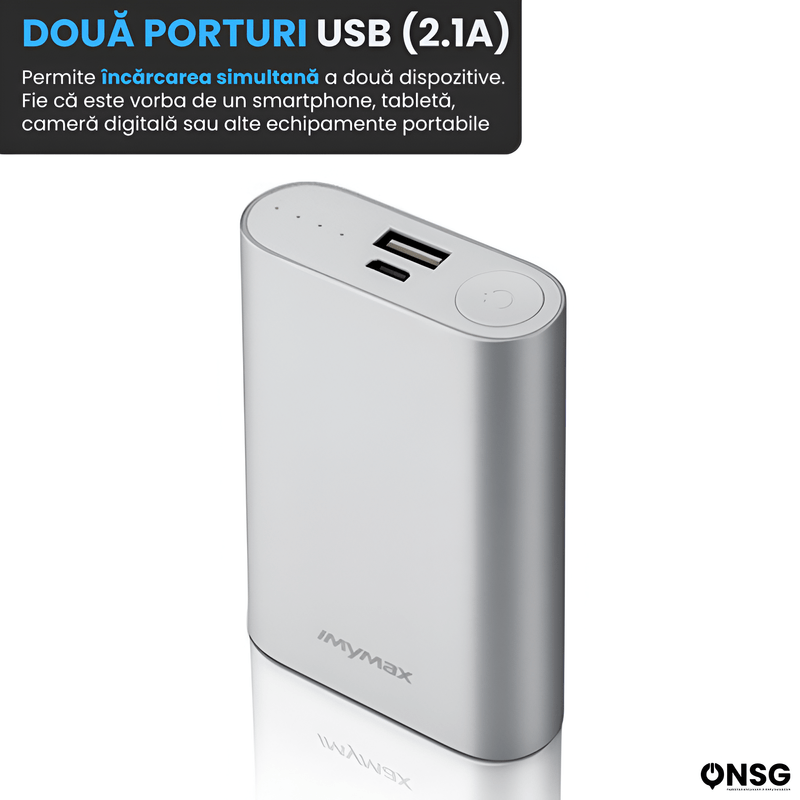 Laptop, Telefoane si Tablete - Telefoane mobile si accesorii - Accesorii Telefoane - Baterii externe - Baterie externa iMYMAX ONSG®, 15000 mAh, Power Bank, Argintiu - Infinity.ro