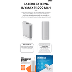 Laptop, Telefoane si Tablete - Telefoane mobile si accesorii - Accesorii Telefoane - Baterii externe - Baterie externa iMYMAX ONSG®, 15000 mAh, Power Bank, Argintiu - Infinity.ro