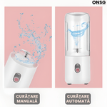 Electronice si Electrocasnice - Electrocasnice bucatarie - Mixere, tocatoare & roboti de bucatarie - Blendere si mini tocatoare - Blender Portabil EcoBlend Max ONSG®, Puternic Tehnologie Avansata, Otel Inoxidabil 6 Lame, 500ml, USB Reincarcabil, Roz - Infinity.ro