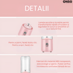 Electronice si Electrocasnice - Electrocasnice bucatarie - Mixere, tocatoare & roboti de bucatarie - Blendere si mini tocatoare - Blender Portabil EcoBlend Max ONSG®, Puternic Tehnologie Avansata, Otel Inoxidabil 6 Lame, 500ml, USB Reincarcabil, Roz - Infinity.ro