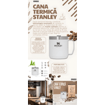 Casa si Gradina - Bucatarie si vesela - Accesorii bar - Termosuri si Cani termos - Cana Termica Stanley 236 ml ONSG®, Izolare Avansata, Mentine Bauturile Calde 1.5 Ore si Reci 15 Ore, Capac Etans, Otel Inoxidabil, Alb - Infinity.ro