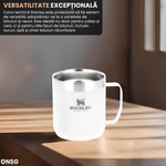 Casa si Gradina - Bucatarie si vesela - Accesorii bar - Termosuri si Cani termos - Cana Termica Stanley 236 ml ONSG®, Izolare Avansata, Mentine Bauturile Calde 1.5 Ore si Reci 15 Ore, Capac Etans, Otel Inoxidabil, Alb - Infinity.ro