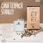 Casa si Gradina - Bucatarie si vesela - Accesorii bar - Termosuri si Cani termos - Cana Termica Stanley 236 ml ONSG®, Izolare Avansata, Mentine Bauturile Calde 1.5 Ore si Reci 15 Ore, Capac Etans, Otel Inoxidabil, Alb - Infinity.ro