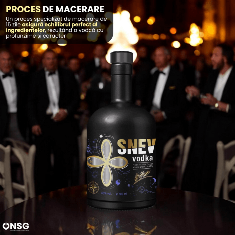 Market - Bauturi - Bauturi alcoolice - Vodka - Vodka SNEV™ by ONSG® Hard, Vodka Premium din Alcool de Cereale cu Grad Lux, 700ml, Gust Robust, Ingrediente Naturale, Fulgi de Ovaz Si Miere - Infinity.ro